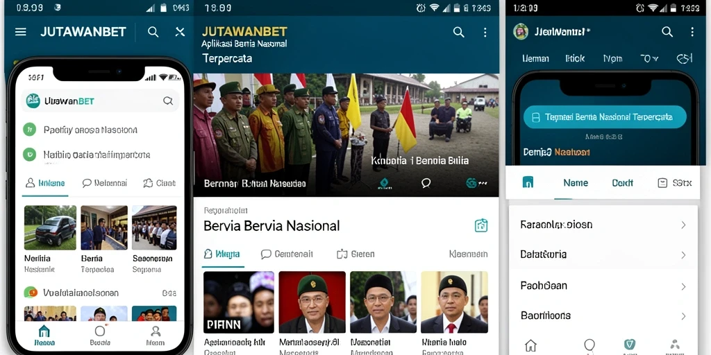Antarmuka JUTAWANBET menampilkan berita terkini dan fitur interaktif.