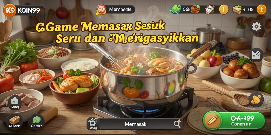 Tampilan menarik dari antarmuka KOIN99 saat memasak.