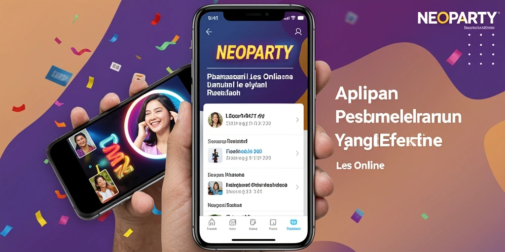 Antarmuka NEOPARTY yang menarik untuk belajar secara online.
