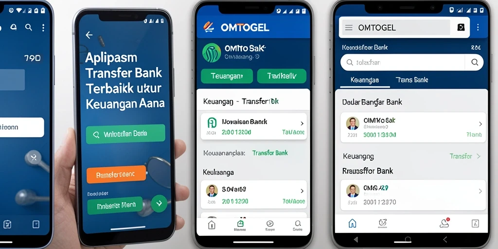 Tampilan antarmuka aplikasi OMTOGEL untuk transfer bank yang mudah dan praktis.
