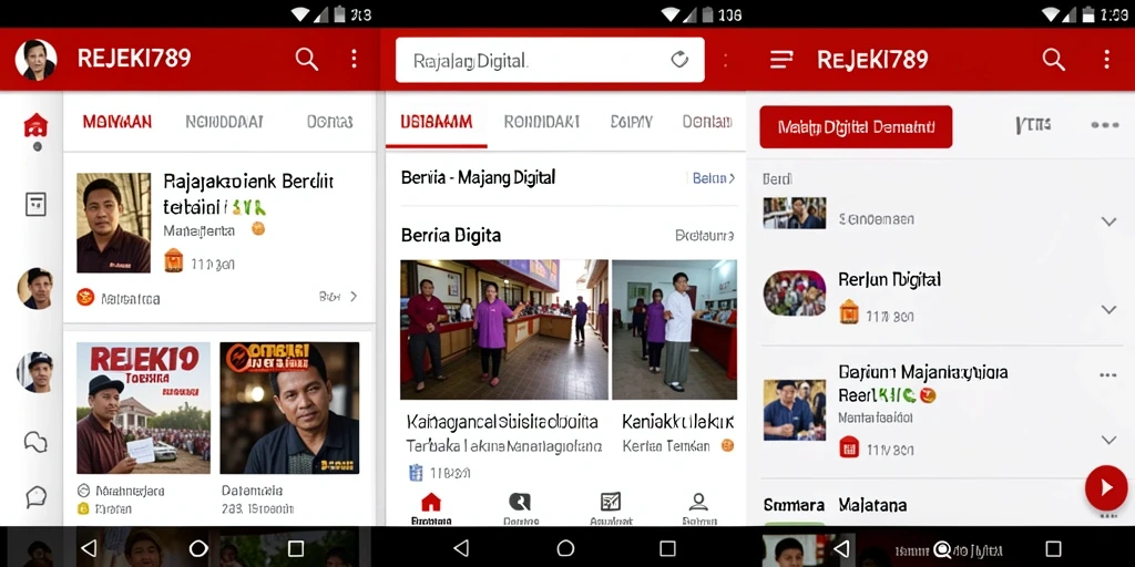 Tampilan antarmuka utama aplikasi REJEKI789 yang modern dan informatif.