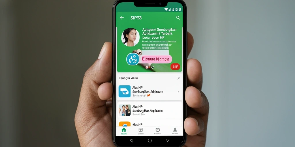 Antarmuka SIP33 yang sederhana dan efisien untuk menyembunyikan aplikasi.